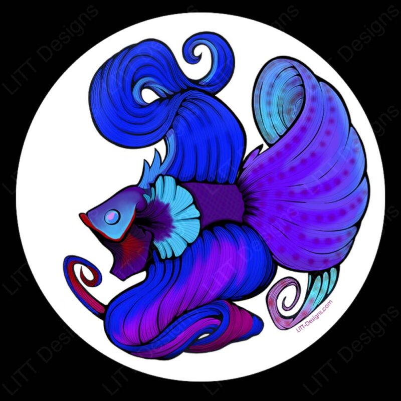 Ion the Betta Fish Sticker