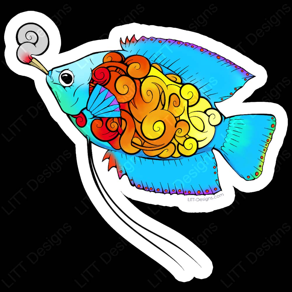 Pufferfish Gourami Vinyl Sticker