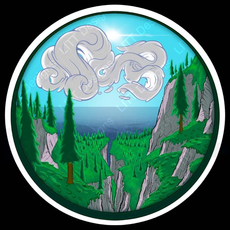 Bluff Landscape Vinyl Sticker