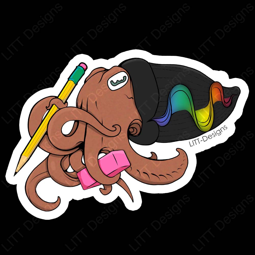 Colorfish Cuttlefish Vinyl Sticker