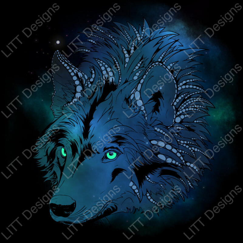 Galaxy Wolf 5x7 Print - Image 2