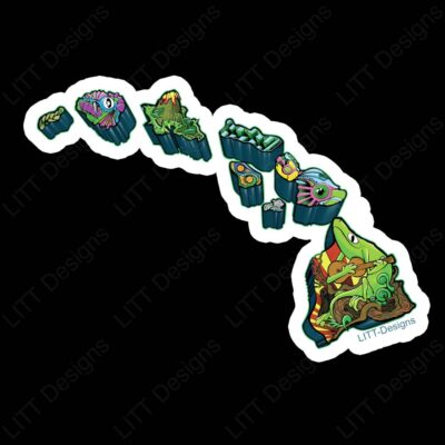 Hawaiian Islands Vinyl Sticker