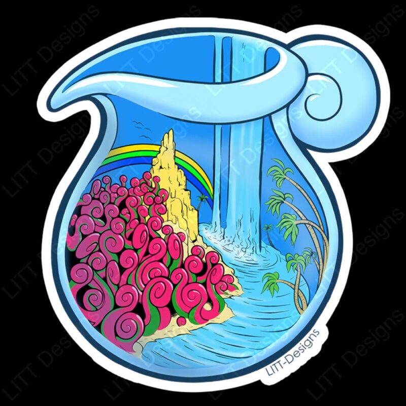 Jug Waterfall Vinyl Sticker