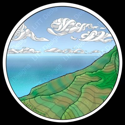 Kauai Coastline Vinyl Sticker