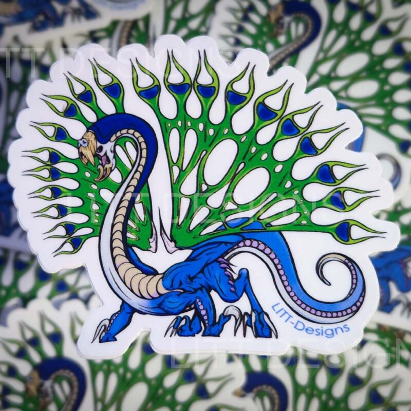 Peacock Dragon Sticker Stack