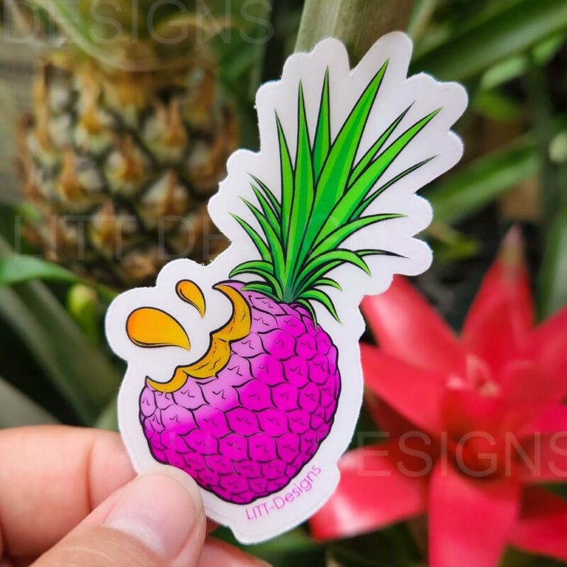 Pink Pineapple Sticker Photo