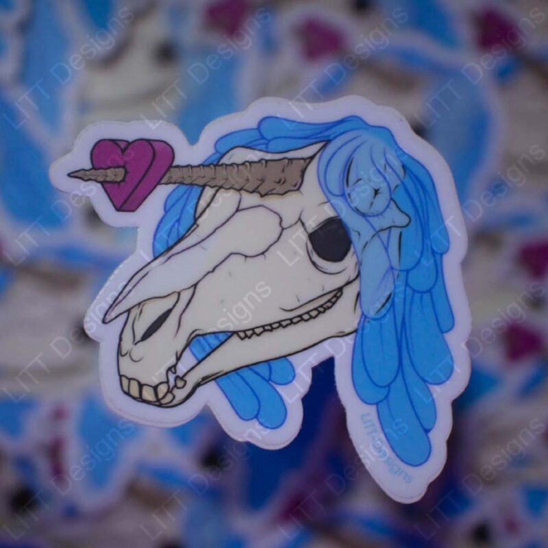 Unicorn Skull Sticker Stack