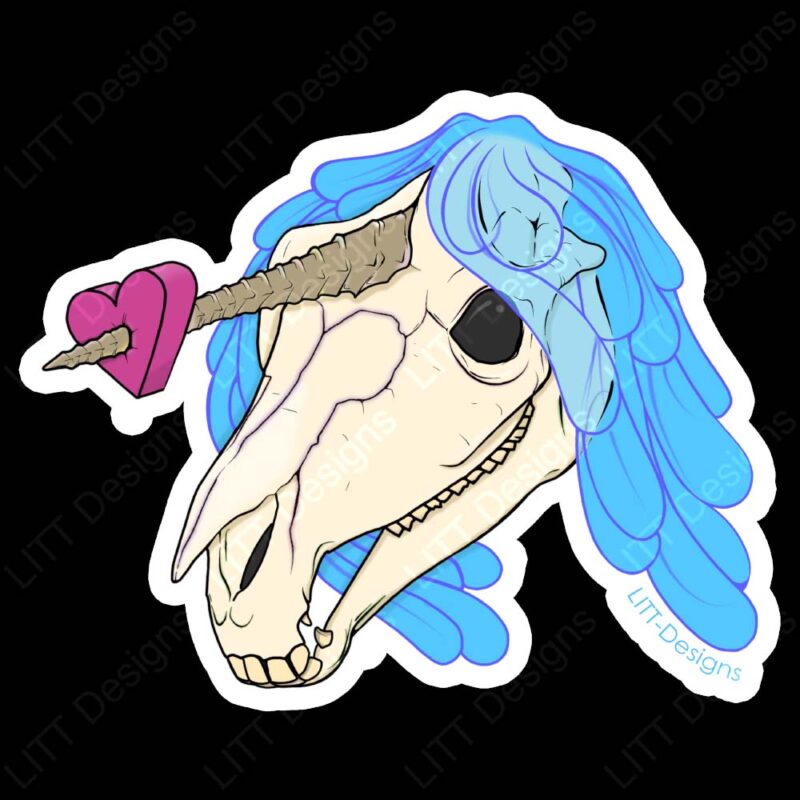 Unicorn Skull Vinyl Sticker