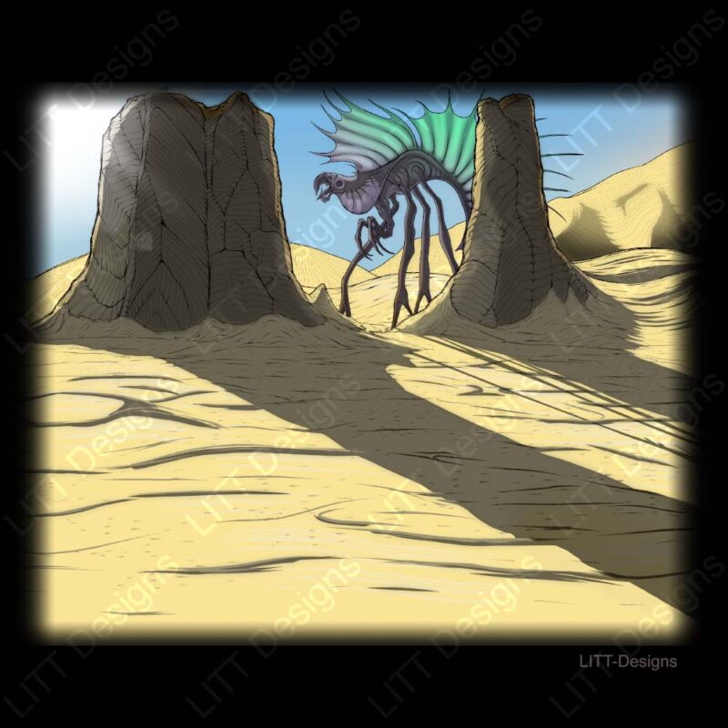 Sunwalker Desert Digital Illustration