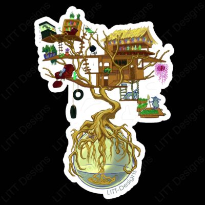 Treehouse Hideaway Vinyl Sticker