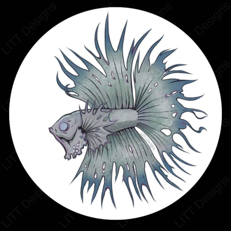 Zombie Betta Fish Sticker