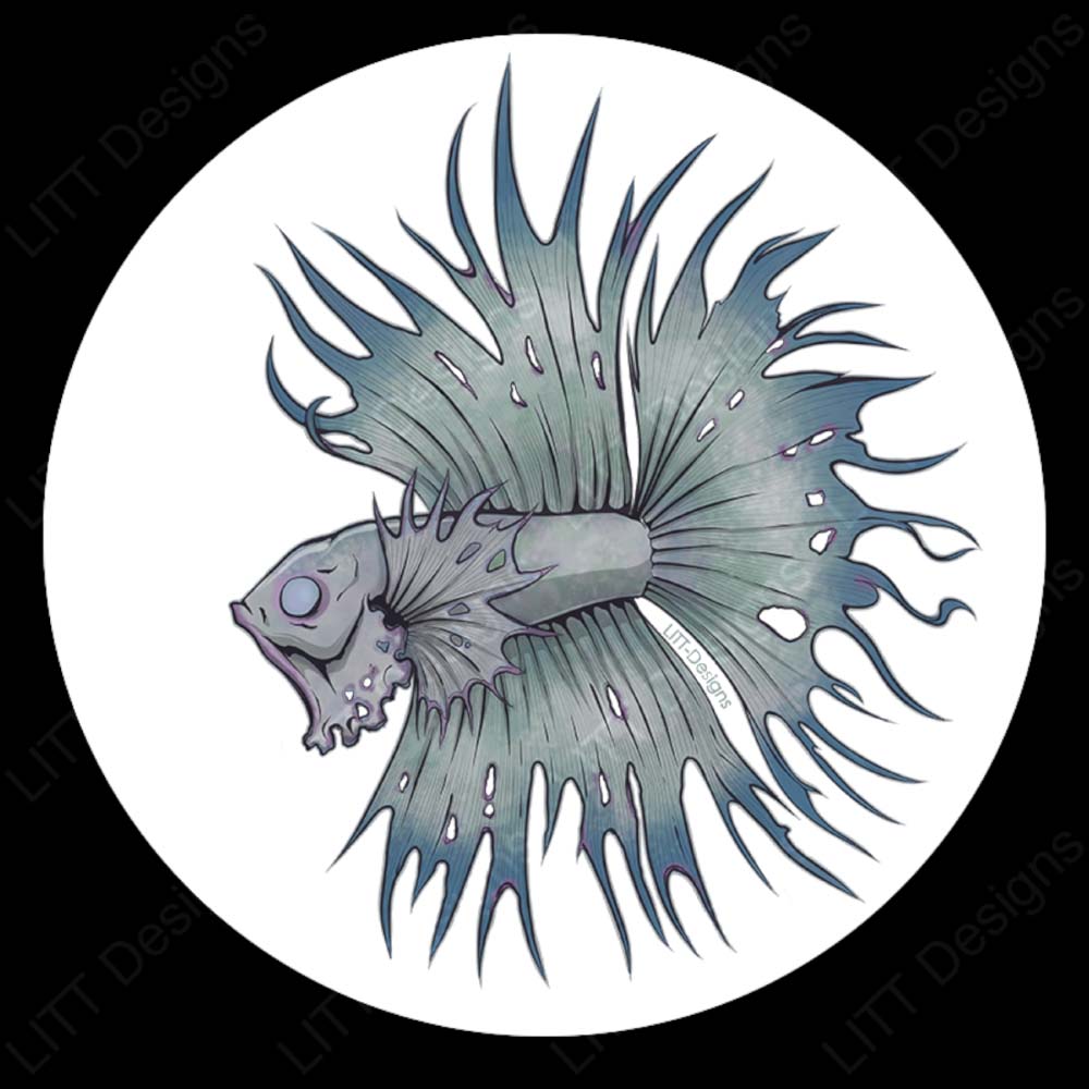 Zombie Betta Fish Sticker